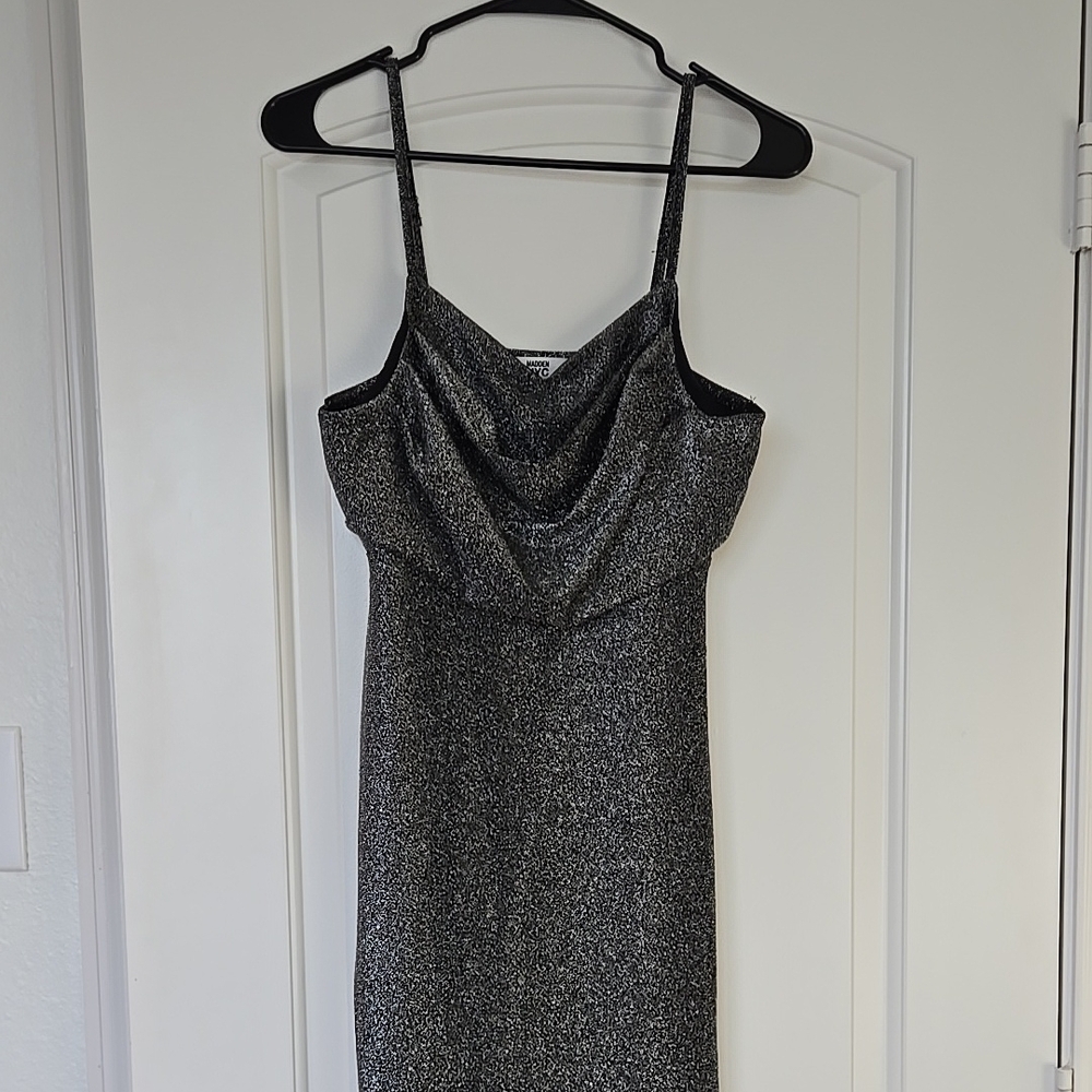 Elegant Silver Glitter Dress